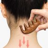 Natural Wood Wide Tooth Hair Comb Head Scalp Massage No Static Green Sandalwood Hair Pick Wooden Comb for Women Men Kids Hair Neck Hands Legs Caring Tool (Cute Cat)