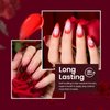 Beetles Red Gel Nail Polish 6 Colors Set Burgundy Red Collection Glitter Dark Red Poinsettia Purple Gel Polish, Soak Off UV LED Gel Nail Polish Art Design Decoration DIY Gel Nail Gifts