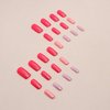Hot Pink Press on Nails Medium Square SWEKKE Summer Fake Nails Flash Pink Full Cover False Nails with Nail Glue Glitter Glossy Glue on Nails Acrylic Nails Artificial Nails for Women Girls 24Pcs