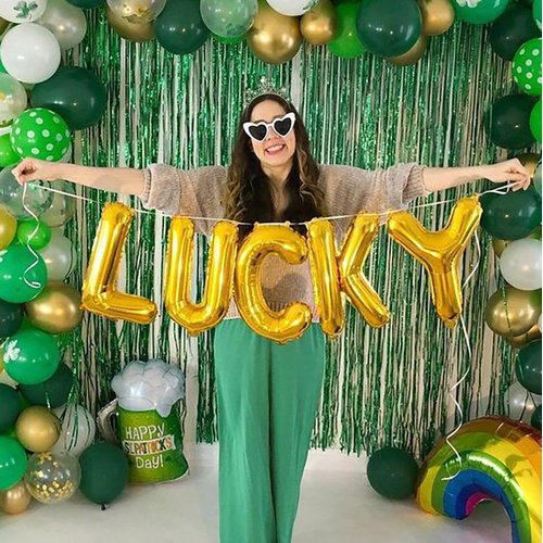 PHALIN St. Patrick's Day Headbands for Women Glitter Enamel Shamrock Hairband Letter LUCKY IRISH Headpiece Party Favors St. Patrick's Day Hair Accessory Gifts (Happy St.Patrick's Day)