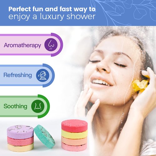 Bumodel Shower Steamers Aromatherapy 8Pack Organic Shower Bath Bombs for Women Mom and men Shower Tablets with Natural Essential Oils for Home SPA Self Care Relaxation Gifts for Birthday,Christmas Day