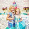 Didder Mermaid Birthday Sash and Crown Party Outfit for Girls, Mermaid Theme Birthday Party Decorations Gifts for Little Girls