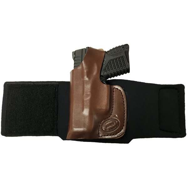 Kimber Solo Pro Carry Ankle Holster Left Hand Brown Leather & Neoprene Gun Holster