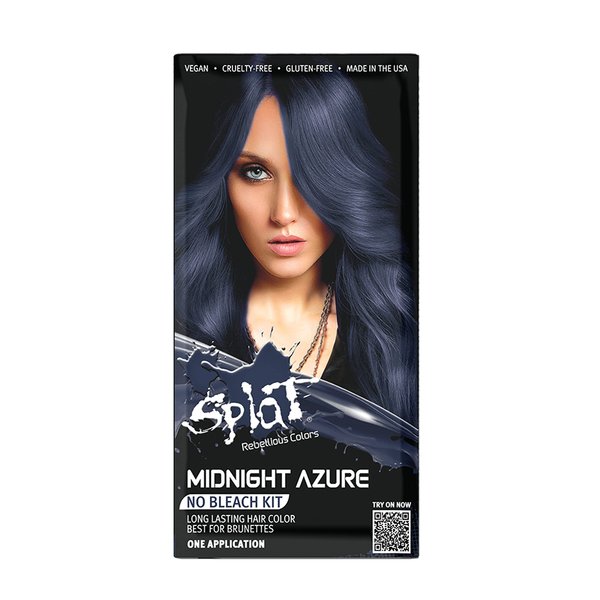 Splat Midnight Azure Semi-Permanent Blue Hair Color Kit No Bleach, Vegan, Cruelty Free