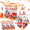 Fire Truck Birthday Party Tablecloth - Firefighter Birthday Party Decorations, 3Pcs Fire Truck Table Cloth, Rectangle Plastic Fireman Table Cover for Firetruck Birthday Decorations, 108 x 180 cm