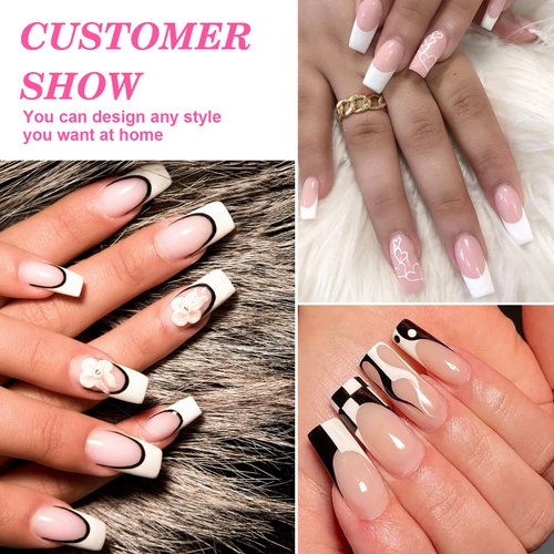 HIOTIOL Medium Square Nail Tips, 552Pcs Soft Gel Full Cover Nail Tips for Soak off Nail Extensions, Half Matte Clear False Gel Nail Tips for Nail Salons and DIY Nail Art, 12 Sizes