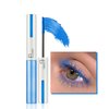 Kyannkara Washable Mascara Eye Makeup, Lengthening Mascara Volumizing Mascara Mascara Makeup Blue With Eyebrow comb