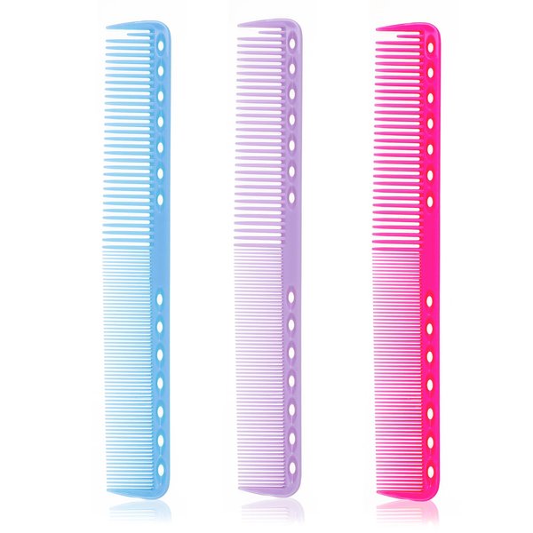 3Pcs Cutting Carbon Combs for Hair Stylist, Haircutting Carbon Fiber Combs Barber Comb Hair Stylist Professional Heat Resistant Comb Medium and Fine Tooth All Purpose Combs for Man Woman Clipper Cuts