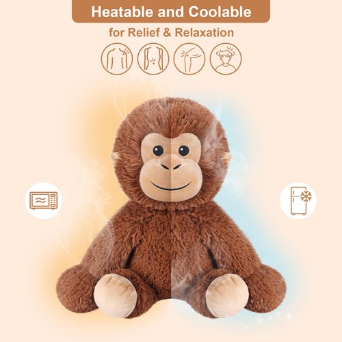 Suzzipals Monkey Stuffed Animals, Microwavable Stuffed Animals Lavender Scented, Monkey Plush Heating Pads for Cramps & Pain relief, Anxiety, Stress Relief, Stuffed Monkey Toy, Monkey Gifts Boys Girls