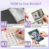 100 Envelopes Money Saving Challenge Binder, A5 Budget Binder with 25 pcs Cash Envelopes, 3 pcs Reusable Laminated Trackers Saving, Money Organizer，Cute Elephant