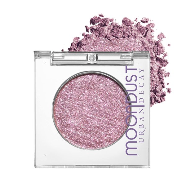URBAN DECAY 24/7 Moondust Eyeshadow Compact - Long-Lasting Shimmery Eye Makeup and Highlight - Up to 16 Hour Wear - Vegan Formula – Glitter Rock (Metallic Pink with Pink 3D Sparkle)