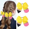 2PCS Back To School Hair Bows Tie Pencil Bows Yellow Pencil Cheer Hair Bow Ties with Elastic Pencil Ponytail Holder Cheerleader Hair Accessories for First Day of School Kindergarten Girls