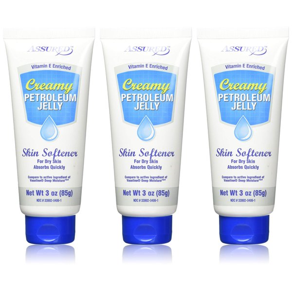 Creamy Petroleum Jelly Hand Cream for Dry, Rough Skin, 3 oz each (3 pack), Absorbs Quickly, Multi Pack, Softly Scented