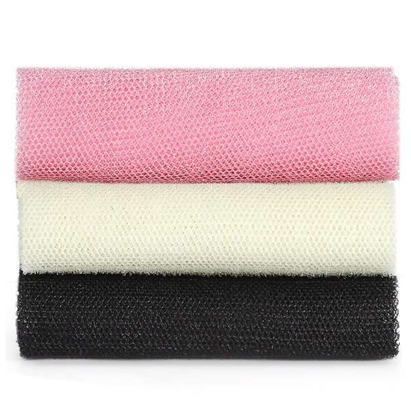 African Exfoliating Net,JASSINS African Sponge Net,Body Exfoliating Long Net Shower Body Scrubber Back Scrubber Skin Smoother（Black+White+Pink）