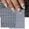 Retro English Letters Nail Stickers for Nail Art 8 Sheets 3D Self-Adhesive Black White Gold Silver Design Nail Decals Pegatinas Uñas Personalized Letter Nail Art Supplies for Women DIY Manicure