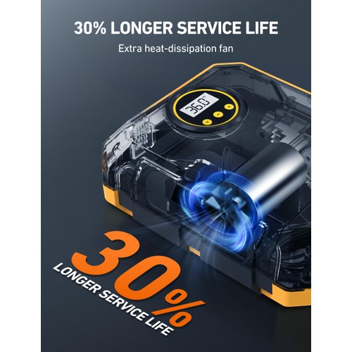 AstroAI Tire Inflator Air Compressor 12V DC Portable Air Compressor Car Accessories Auto Tire Pump 100PSI with LED Light Digital Air Pump for Car Tires Bicycles Other Inflatables CZK-3674