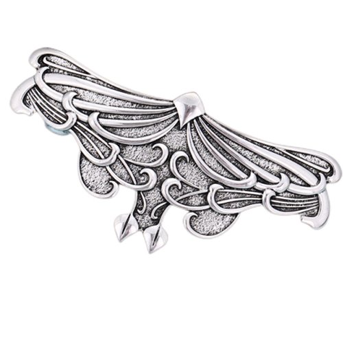 Leaf Hair Clip Silver Hair Accessories for Women Girls Hand Crafted Metal Barrette Pop Clip for Both Thick Thin Curly Straight Hair (Silver)