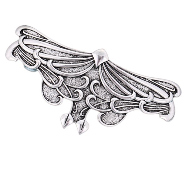 Leaf Hair Clip Silver Hair Accessories for Women Girls Hand Crafted Metal Barrette Pop Clip for Both Thick Thin Curly Straight Hair (Silver)