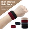Lawie 20 Pack Colorful Black Terry Cloth Knit Stretchy Wide Thick Hair Ties Scrunchies Elastics Hairbands Ties Ring Hair Rubber Bands Ponytail Holder Hair Accessories for Women Girl