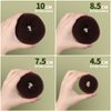 Fandamei Hair Bun Maker Set- 7 PCS Hair Donuts for Buns (1 Extra-large,2 Large,2 Medium and 2 Small), 10 Invisible Hair Nets for Buns, 20 PCS Bobby Pins, 5 PCS Hair Elastic Ties Black,Bun Maker-Brown