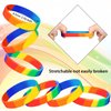 Gay Pride Wristbands Rainbow Wristbands Silicone LGBT Rainbow Bracelets Party Decorations Supplies for Parades Rainbow Festival(44 Pieces)