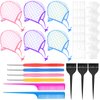 Yetene 27 Pcs Hair Coloring Kit Hair Highlight Kit, Include 6 Highlight Hair Cap for Hair Coloring 4 Hair Highlight Needle 6 Hair Dye Shawl 6 Pair Gloves 3 Dye Brush 2 Rat Tail Comb for Salon