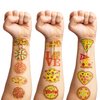 8 Sheets 97 PCS Pizza Temporary Tattoos Pizza Party Decorations Favors Supplies Fast Food Theme Birthday Decor Cute Tattoo Stickers Christmas Gifts for Boys Girls Kids Classroom School Prizes Carnival