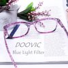 DOOViC 4 Pack Computer Reading Glasses Blue Light Blocking Anti Eyestrain Spring Hinge Stylish Readers for Women 1.00 Strength