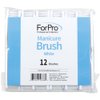 ForPro Professional Collection Premium Nail Brush, Professional Nail Scrub Brush for Cleaning Toes and Fingernails, 5.5” L, White, 12-Count