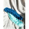 Long Stretch Back Sponge with Rope Handles Back Scrubber Bath Shower Mesh Sponge Exfoliating Body Scrub Stretch Braided Loofah for Men and Women(2-Pack,Blue Green)