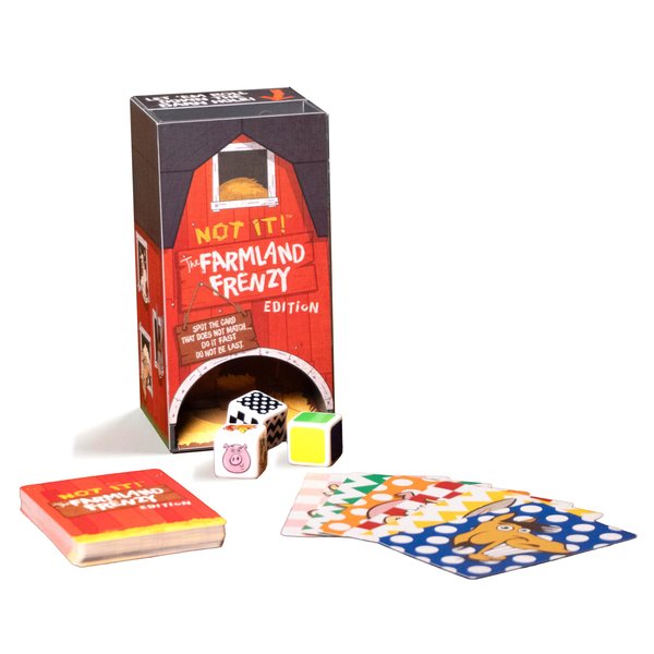 Not It Dice Games for Kids Strategy Game for Family Night Fun Card Game Stocking Stuffer Gift 3+ Players Ages 6+ Farmland Frenzy