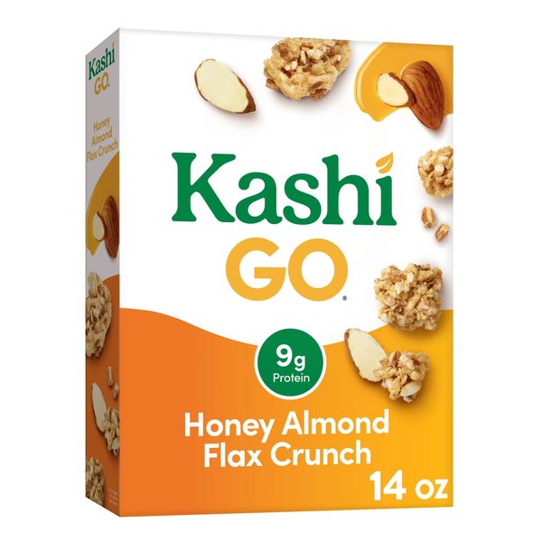 Kashi GO Breakfast Cereal, Fiber Cereal, Family Breakfast, Honey Almond Flax Crunch, 14oz Box (1 Box)