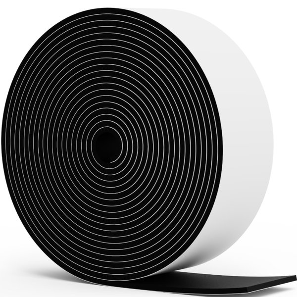 NABOWAN Self Adhesive Rubber Strips 1/16" (.062") Thick x 1" Wide x 120" Long, Self Stick Solid Rubber Roll, Perfect for Shock Absorption Gasket, Weather Stripping, DIY Projects
