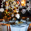 Zayvor 40Ct Christmas Snowflake Hanging Swirl Decorations,Christmas Hanging Ceiling Streamers Snowflake Hanging Swirls and Strings Decoration, Winter Party Wonderland Xmas Holiday Decor Supplies