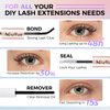 Miuffue 3 PCS Lash Kit Lash Bond and Seal with Lash Tweezers Cluster Remover Kit, DIY Eyelash Glue and Lash Applicator Tool Cluster Eyelash Glue Remover Fast Removal with No Residue