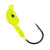 Charlie's Worms Fishing Lures Jig Heads with Double Eye Ball and Sharp Sturdy Hook for Saltwater Freshwater Bass Trout (Chartreuse, 3/8oz.) 6pk.