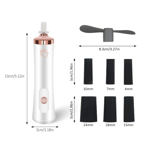 Glue Shaker for Eyelash Extensions, Eenten Nail Lacquer Shaker with 2 Connectors and 6 Sizes of Caliber Portable Electric Lash Glue Shaker Liquid Mixer Nail Polish Shaker for Eyelash Glue Ink
