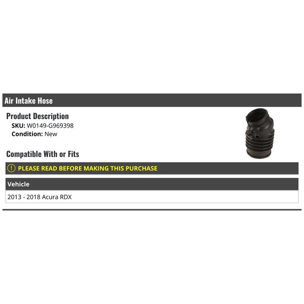 Air Intake Hose - Compatible with 2013-2018 Acura RDX