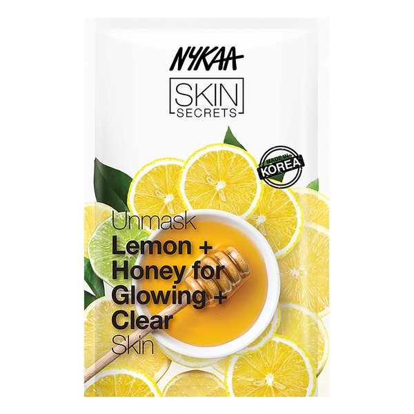 Nykaa Naturals Skin Secrets Bubble Sheet Mask - Clears, Moisturizes and Revives Damaged Skin - Reduces Puffiness and Redness - Leaves Your Skin Feeling Fresh and Clean - Lemon and Honey - 0.67 oz