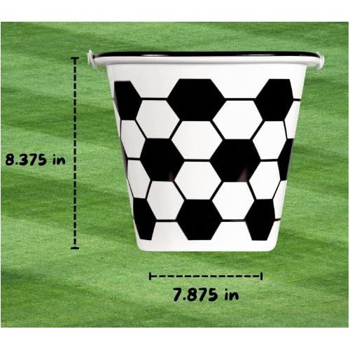 DADE Sports-Themed Easter Pails 8.375x7.875 in. (Set of 3), Egg Hunt Game Party Birthdays Ornament Halloween Supplies Decorations Reusable Baskets Storage Holder Container Bucket Easter Baskets