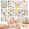 MYOKBAR Hawaiian luau Tattoos of Kids Bulk,100 Summer Temporary Tattoo Kids,Waterproof Temporary Tattoos for Girls Boys Birthday Party Favors