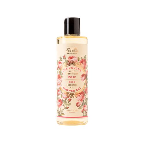 Panier des Sens – Rose Shower Gel - Foaming Body Wash Women & Men - Moisturizing Body Soap with Shea Oil - 96% Natural Ingredients Body Care - Vegan Liquid Body Wash - 8,45 floz