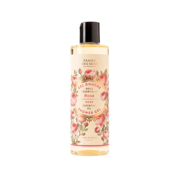 Panier des Sens – Rose Shower Gel - Foaming Body Wash Women & Men - Moisturizing Body Soap with Shea Oil - 96% Natural Ingredients Body Care - Vegan Liquid Body Wash - 8,45 floz