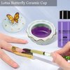 Honey Joy Dappen Dish for Monomer Butterfly Ceramic Monomer Dish for Monomer Acrylic Nail Liquid Porcelain Anti-volatilization Monomer Bottle (HJ-NAPB062-Blue)