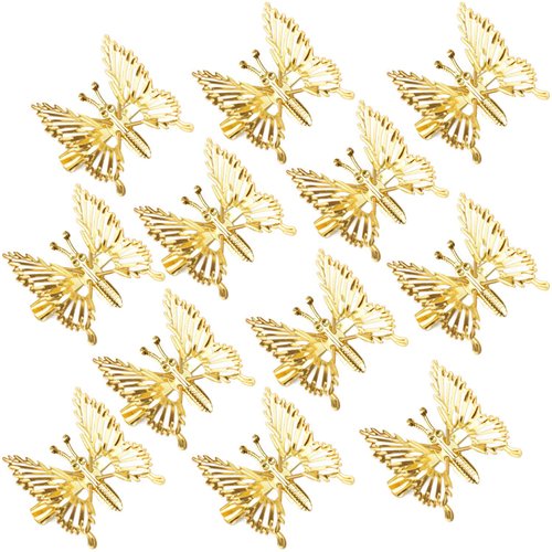 ISCRIO 12 Pcs Butterfly Hair Clips, Moving Wings Butterfly Metal Hair Barrettes, Hair Styling Accessories,Cute Hairs Pins Clip for Women and Girls, Gold, 1.0 Count, 1
