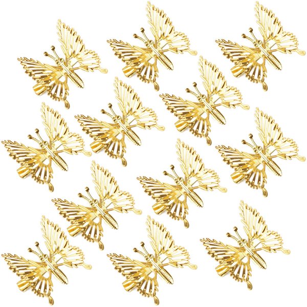 ISCRIO 12 Pcs Butterfly Hair Clips, Moving Wings Butterfly Metal Hair Barrettes, Hair Styling Accessories,Cute Hairs Pins Clip for Women and Girls, Gold, 1.0 Count, 1
