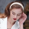 Atoden White Headband Padded Headband Satin Headbands Thick Headbands Plain Head Band Hair Bands Hair Accessories for Women Girls
