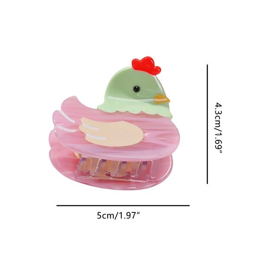 Novelty Chick Hair Clip,Acetate Claw Clips,Hair Clips for Women,Pink