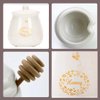Kosmeey Ceramic Honey Jar with Wooden Honey Dipper-Honey Pot with Dipper- Honey Jar with Stand, Great Bee Decor- Farmhouse Kitchen Decor (Honey Jar-White)