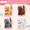 Halloscume 4 Pcs Cat Stuffed Animal Interactive Electronic Plush Animals Walking Barking and Wagging Tail Toys for Christmas Classroom Kids Birthday Gifts 7"